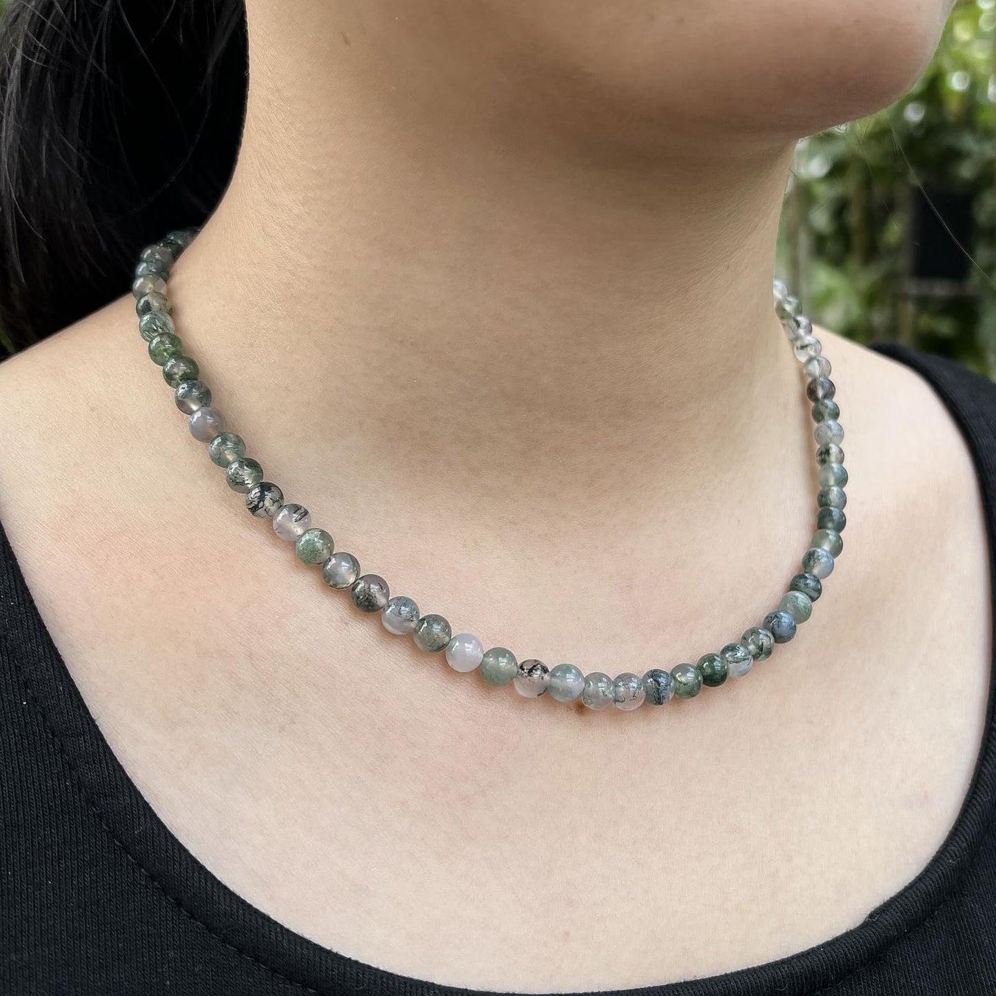 Green Aventurine Jade Necklace, Green Choker Necklace Healing Crystal Necklace with Pearl for Women, Handmade Necklaces Spiritual Jewelry for Women.