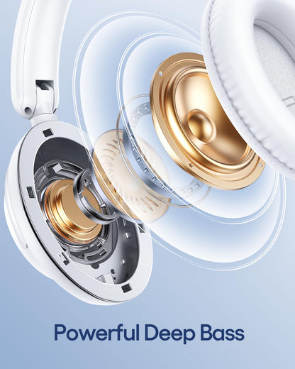 TAGRY Hybrid Active Noise Cancelling Headphones 100H Playtime Wireless Over Ear Bluetooth Headphone with Fast Charging Hi-Res Audio Comfort Earcups Headsets for Travel Home Office Phone PC Black