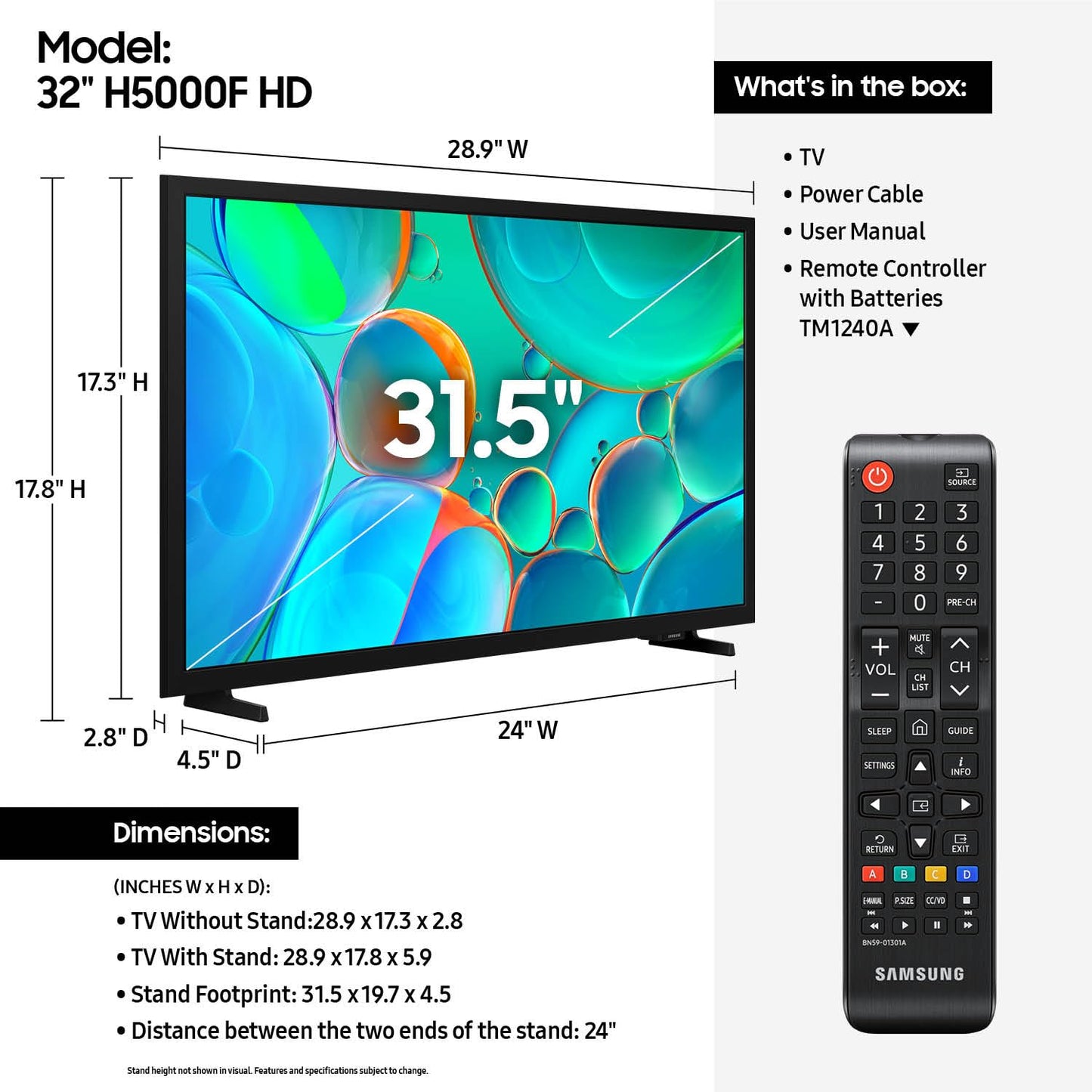 SAMSUNG 32-Inch Class Full HD F6000 Smart TV (2025 Model) HDR, Object Tracking Sound Lite, Knox Security, One UI Tizen, Smart TV
