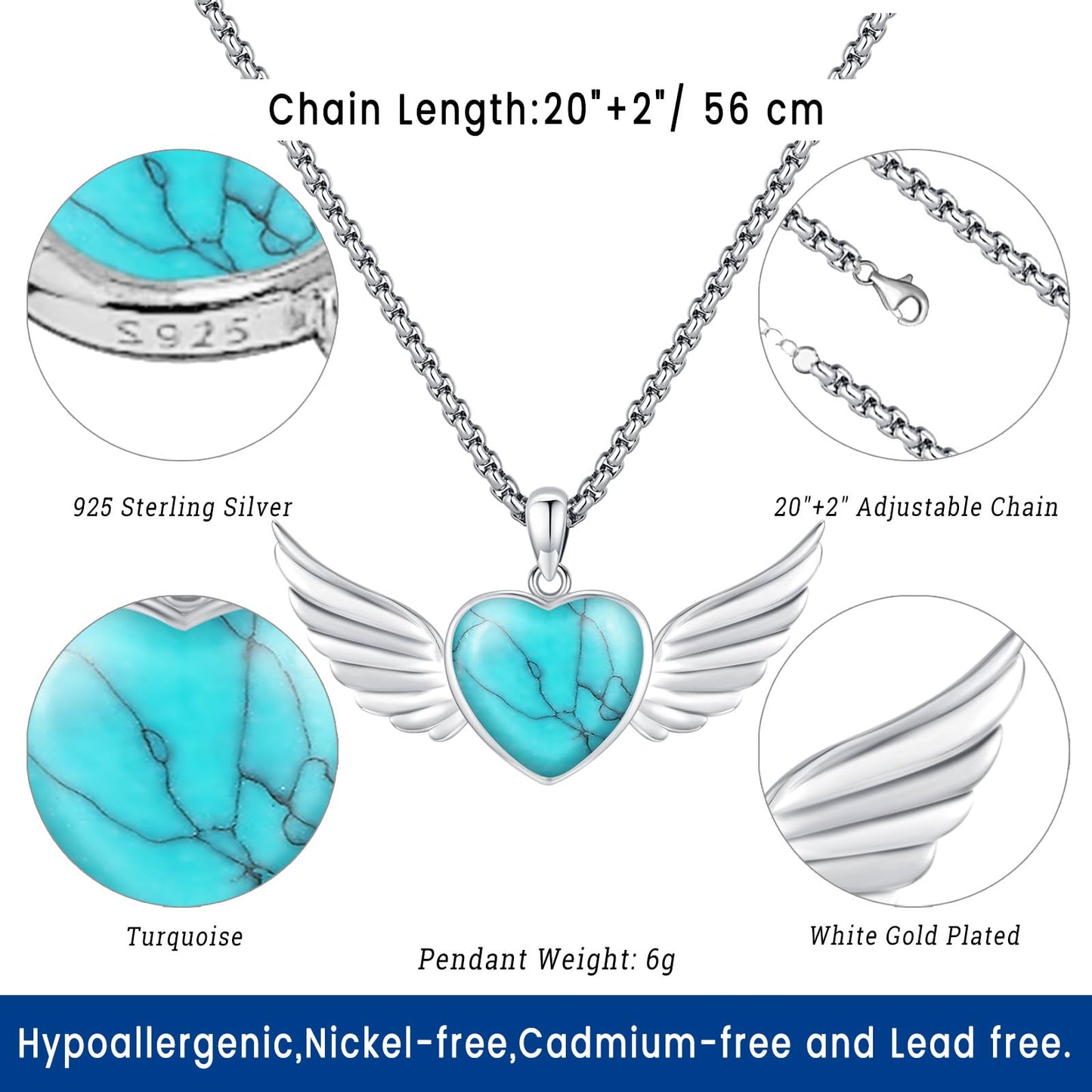 Turquoise Jewelry for Women Men 925 Sterling Silver Pendant Urn Necklaces for Ashes Picture Locket Necklace Thor Hammer Yggdrasil Virgen De Guadalupe St Michael Christopher Judas Witches Knot Necklace