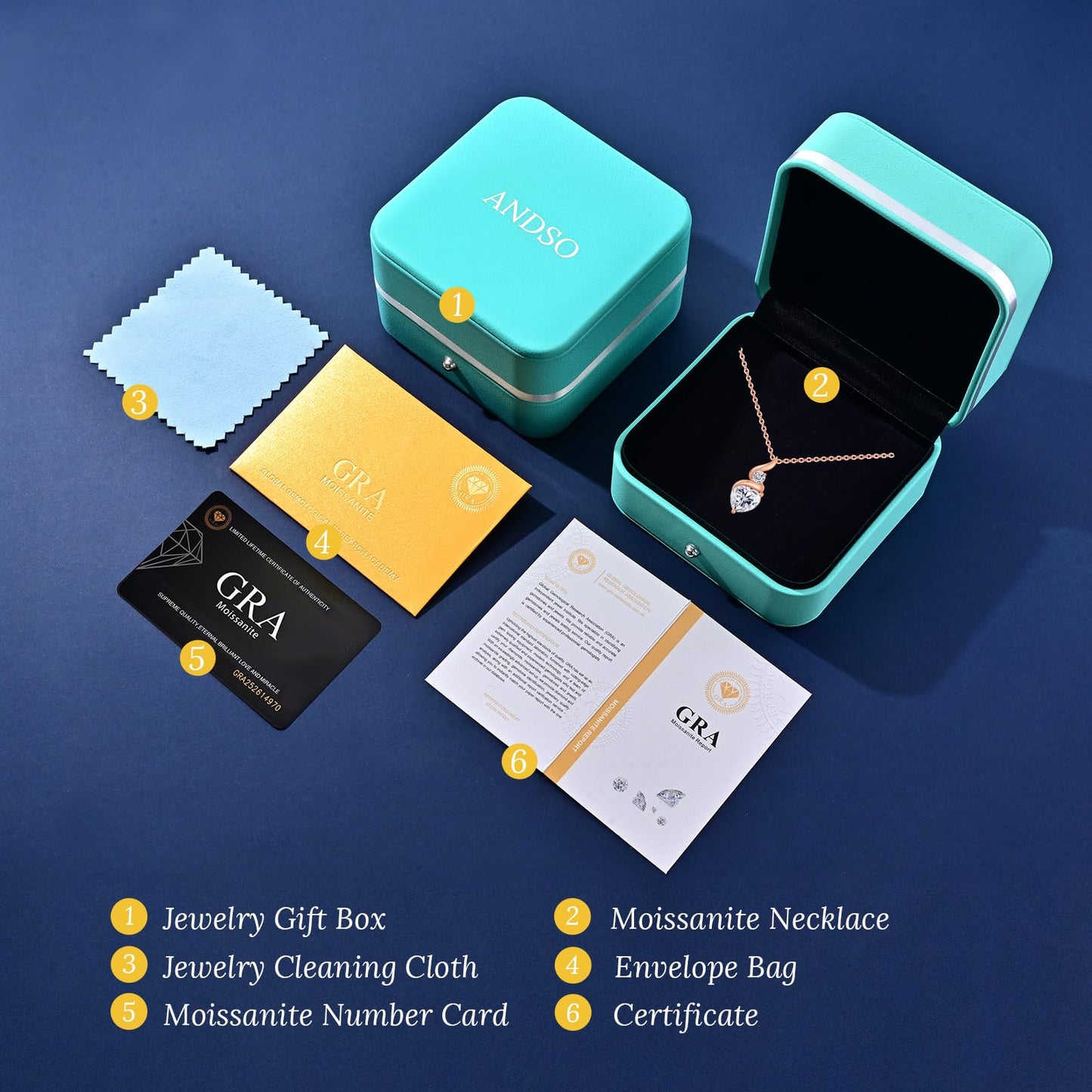 ANDSO Moissanite Heart Pendant Necklaces for Women, 925 Sterling Silver Necklace with Birthstone, Ideal Anniversary Present or Birthday Christmas Valentine Jewelry Gifts for Mom Wife Her Girlfriend