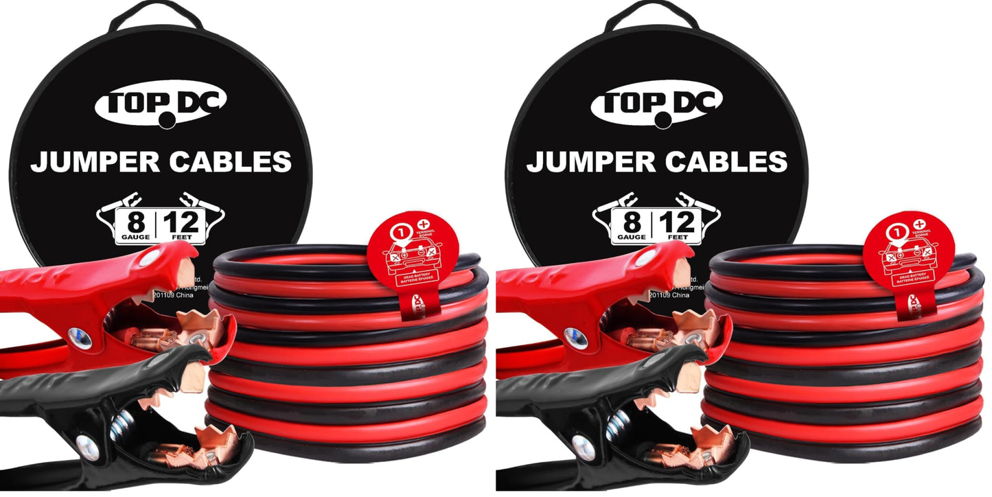 TOPDC 4 Gauge 20 Feet Jumper Cables for Car, SUV and Trucks Battery, Heavy Duty Automotive Booster Cables for Jump Starting Dead or Weak Batteries with Carry Bag, (TD-P0420)