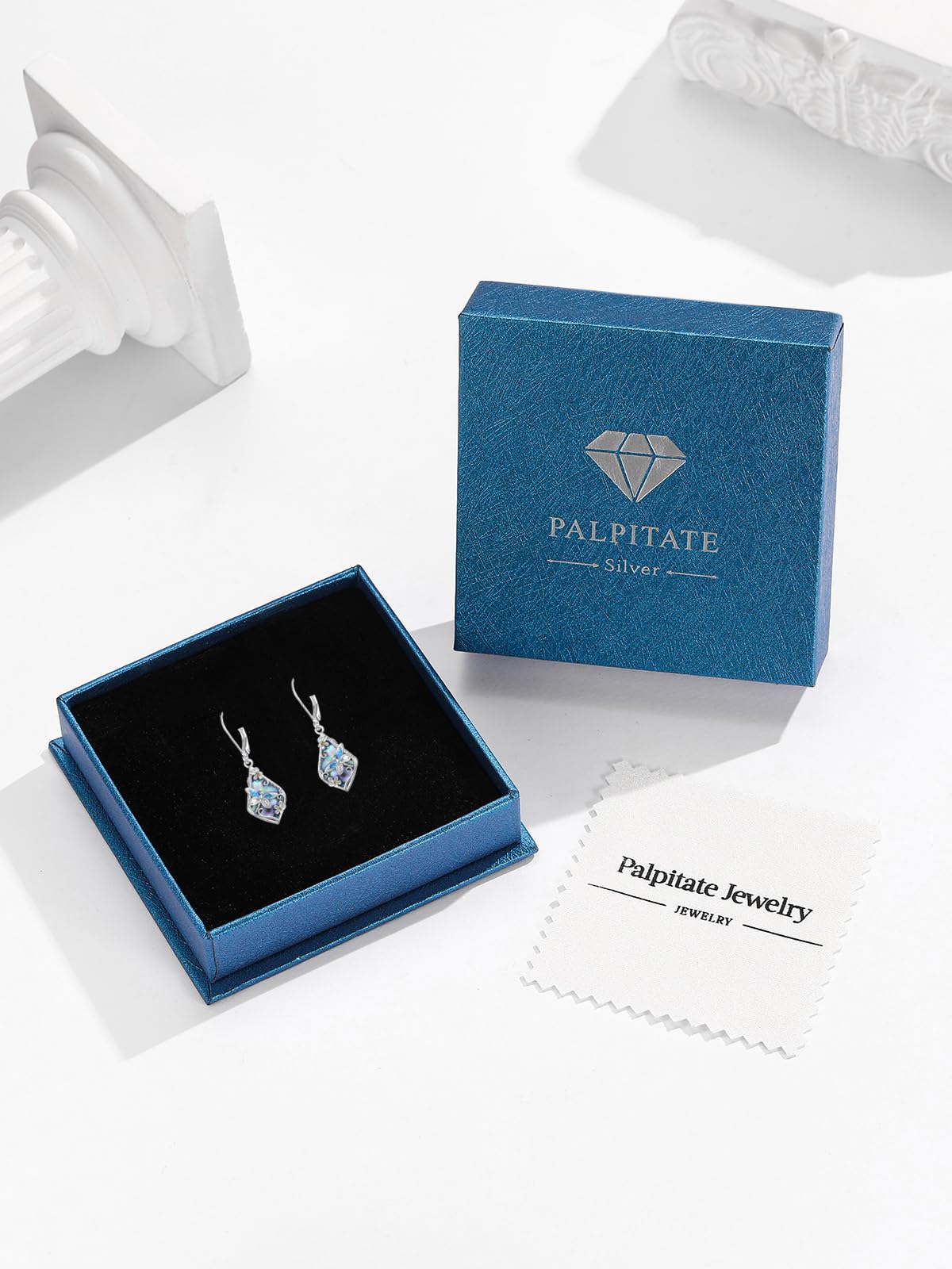 Palpitate Turquoise/Abalone Shell Earrings for Women 925 Sterling Silver Dangle Leverback Earrings Silver Jewelry Christmas Gifts