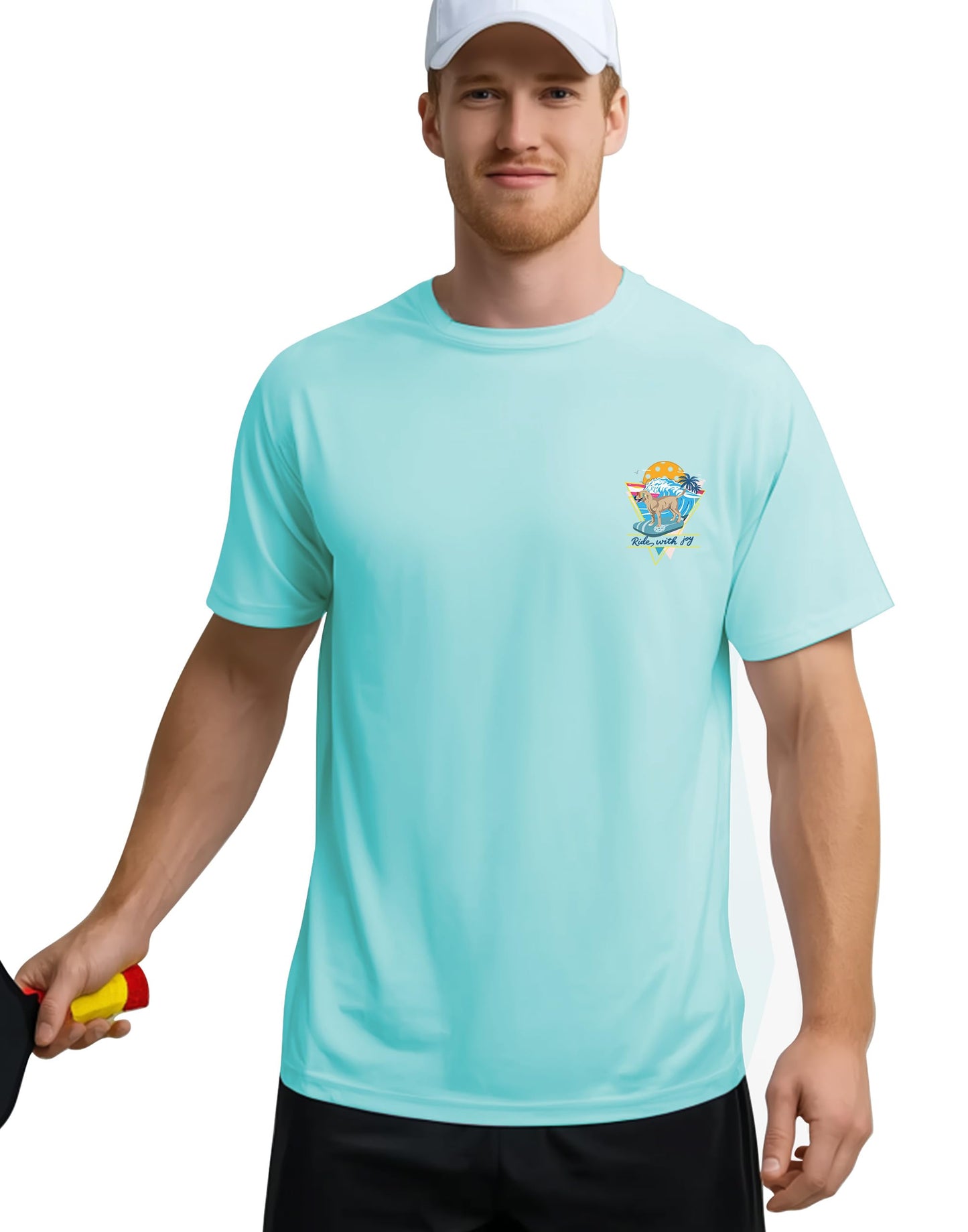 Pickleball Shirts for Men - UPF 50+ Quick Dry Performance Tee Short Sleeve T-Shirt for Pickleball Players