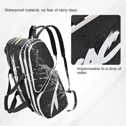 Pickleball Bag - Large Paddle Bag for 4 Paddles & Accessories - Fence Hook, Extra Pockets, Shoe Compartment