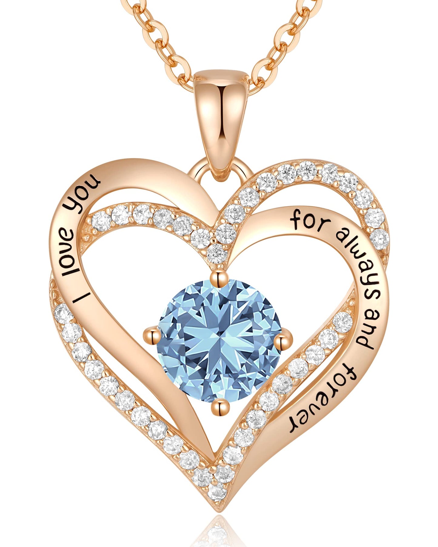 CDE Forever Love Heart Necklaces for Women, Wedding Anniversary, Birthday Mothers Day Christmas Day Gifts for Mom, Mother, Wife, friend, S925 Silver Jewelry with Birthstone Pendant