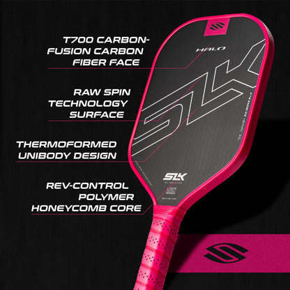 Selkirk Sport SLK Halo Raw Carbon Fiber Pickleball Paddle | Designed in The USA | Choose The T700 Raw Carbon Fiber Power, 18k Ultraweave Control, or Aramid Fiber Linkweave Thermoformed Pro