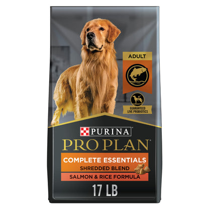 Purina Pro Plan Complete Essentials Shredded Blend Salmon and Rice Dog Food Dry Formula with Probiotics for Dogs - 33 lb. Bag