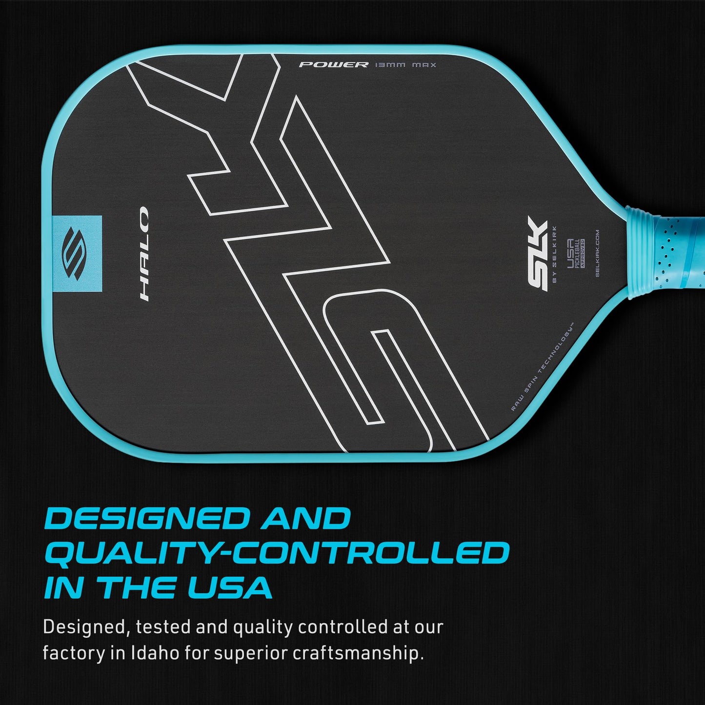 Selkirk Sport SLK Halo Raw Carbon Fiber Pickleball Paddle | Designed in The USA | Choose The T700 Raw Carbon Fiber Power, 18k Ultraweave Control, or Aramid Fiber Linkweave Thermoformed Pro
