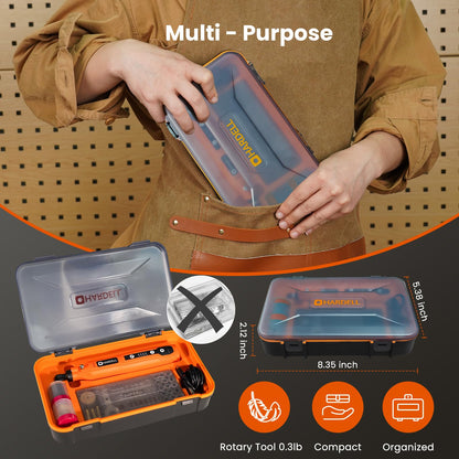 HARDELL Mini Cordless Rotary Tool, 5-Speed and USB Charging Rotary Tool Kit with 69 Accessories, Multi-Purpose 3.7V Power Rotary Tool for Sanding, Polishing, Drilling, Etching, Engraving, DIY Crafts