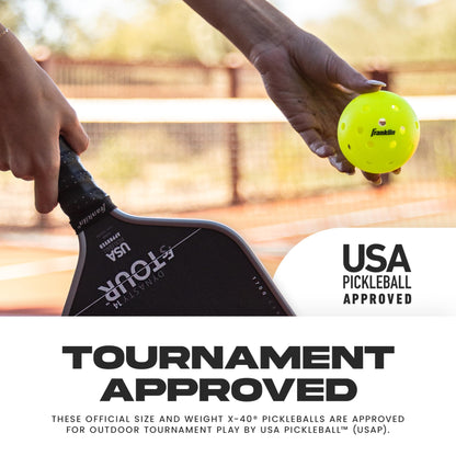 Franklin Sports X-40 Outdoor Pickleballs - Official Ball of USA Pickleball, APP Tour + US Open - Regulation Size
