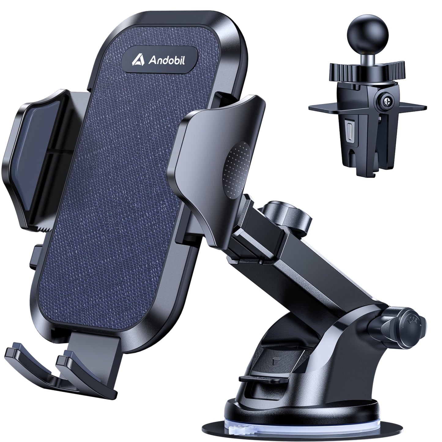 andobil Car Phone Holder, 2026 Military-Grade 89lbs Strongest Suction Phone Holders for Your Car Dashboard/Windshield/Vent Easy Clamp Car Phone Mount Stand for iPhone 17 16 15 14 13 Pro Max Samsung
