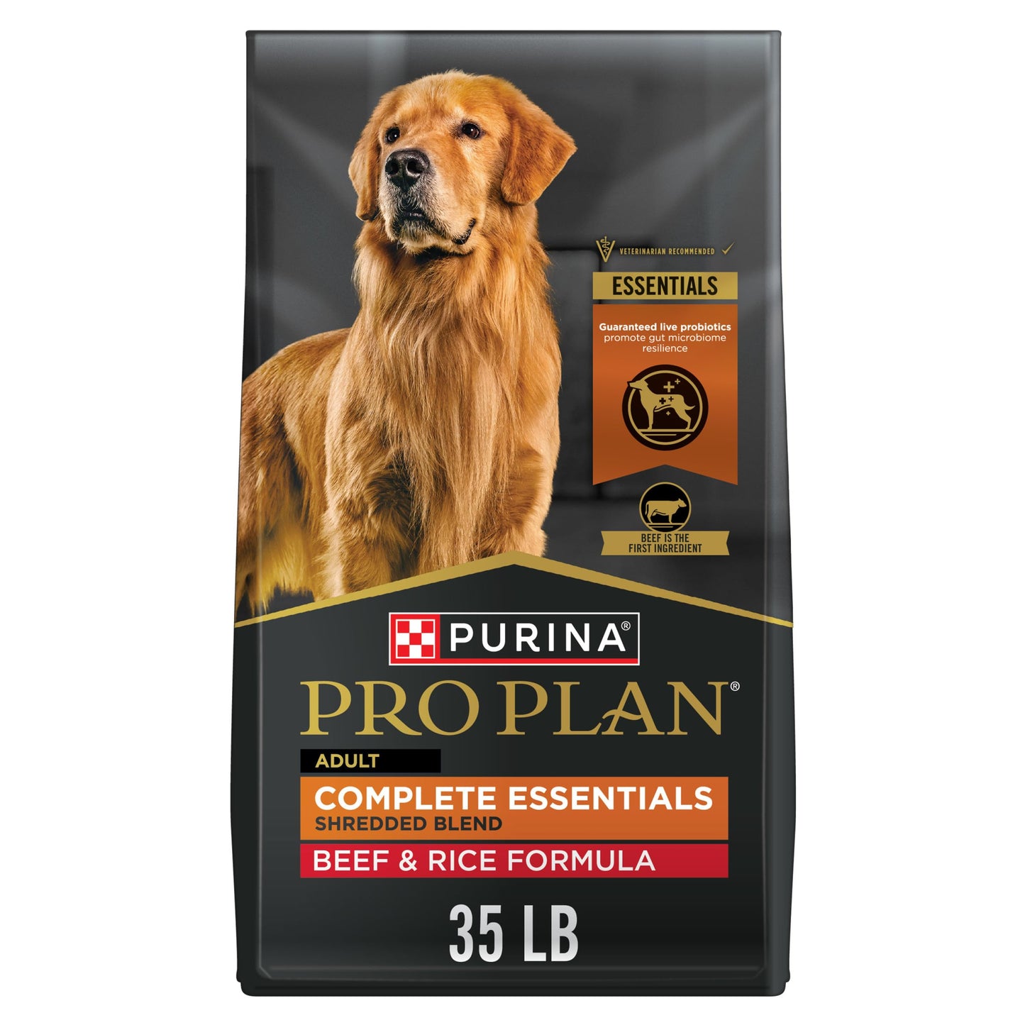 Purina Pro Plan Complete Essentials Shredded Blend Salmon and Rice Dog Food Dry Formula with Probiotics for Dogs - 33 lb. Bag