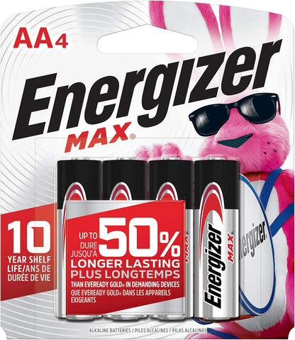 Energizer AA Batteries, MAX Double AA Battery Alkaline, 4 Count