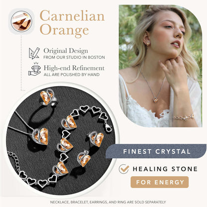Leafael Infinity Love Heart Link Bracelets, Birthstone or Healing Stone Crystal Bracelet for Women, Silver Tone Jewelry Gifts for Her, 7-inch Chain and 2-inch Extender