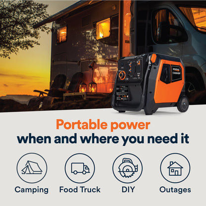 Generac 5,200 Watt Dual-Fuel Portable Inverter Generator, Outdoor Use | 3,900 Running Watts, Propane Option, Home Backup, RV, Camping, Quiet Operation, Parallel Capable, 49 State Compliant