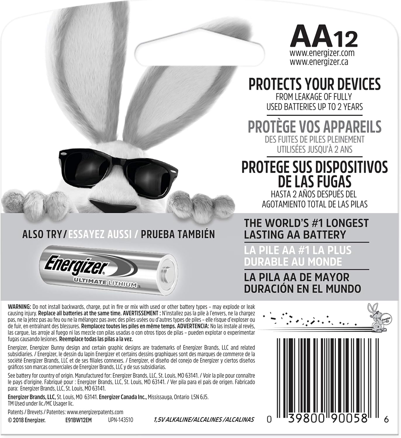 Energizer AA Batteries, MAX Double AA Battery Alkaline, 4 Count