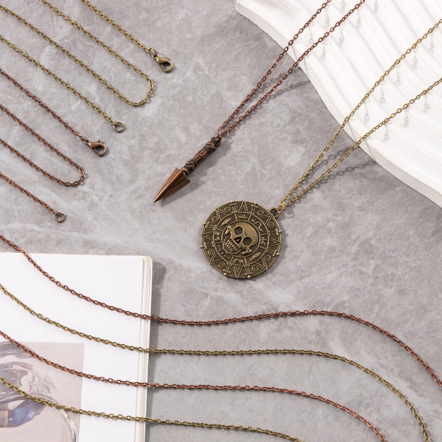 Lemonkey 24 Pack Necklace Chains Bulk,Gold and Silver Plated DIY Cable Link Chains for Jewelry Making 18 Inches