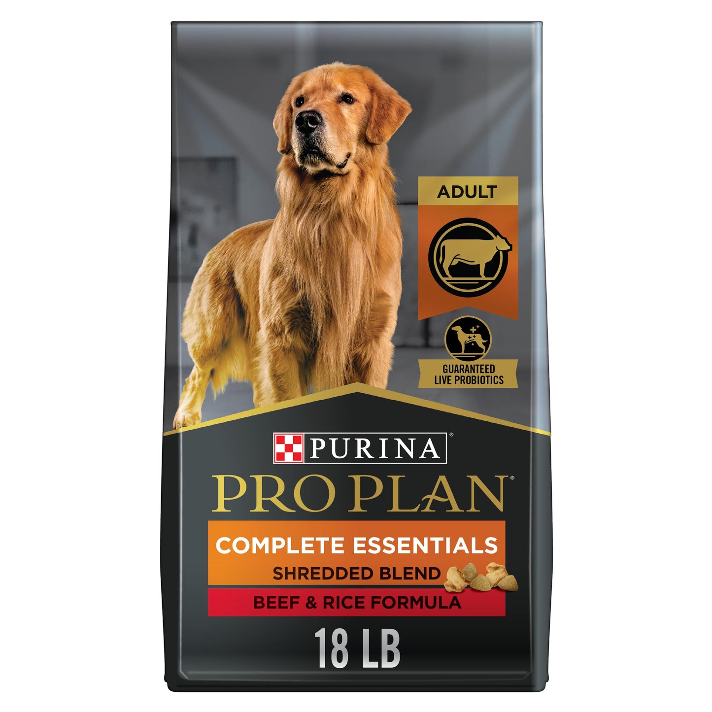 Purina Pro Plan Complete Essentials Shredded Blend Salmon and Rice Dog Food Dry Formula with Probiotics for Dogs - 33 lb. Bag