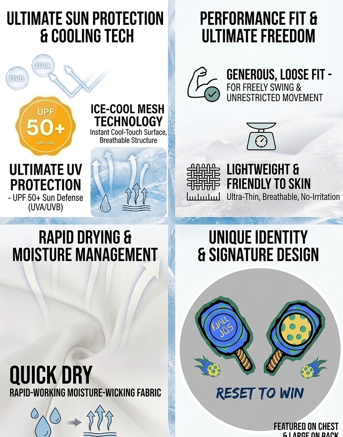 Pickleball Shirts for Men - UPF 50+ Quick Dry Performance Tee Short Sleeve T-Shirt for Pickleball Players