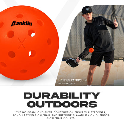 Franklin Sports X-40 Outdoor Pickleballs - Official Ball of USA Pickleball, APP Tour + US Open - Regulation Size