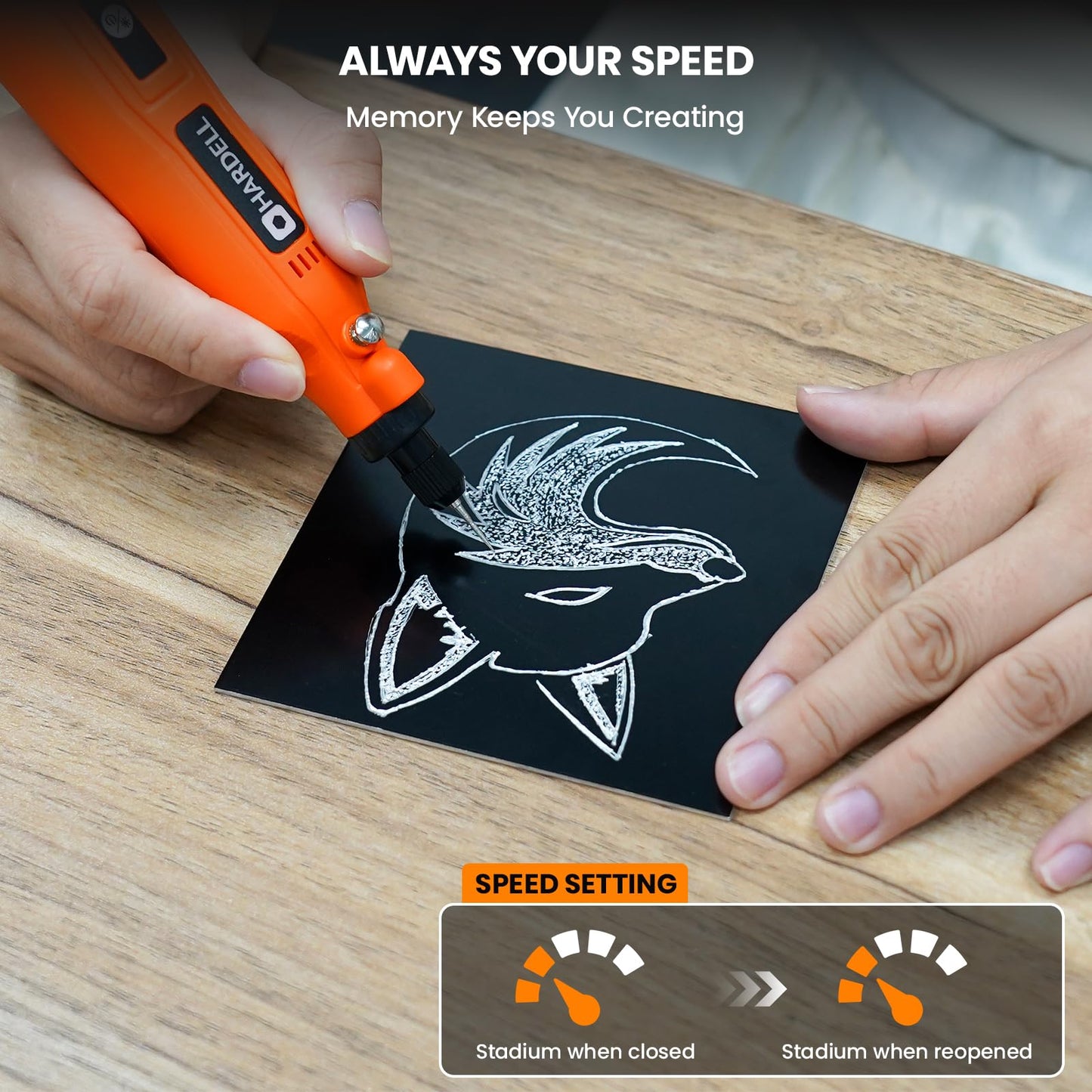 HARDELL Mini Cordless Rotary Tool, 5-Speed and USB Charging Rotary Tool Kit with 69 Accessories, Multi-Purpose 3.7V Power Rotary Tool for Sanding, Polishing, Drilling, Etching, Engraving, DIY Crafts