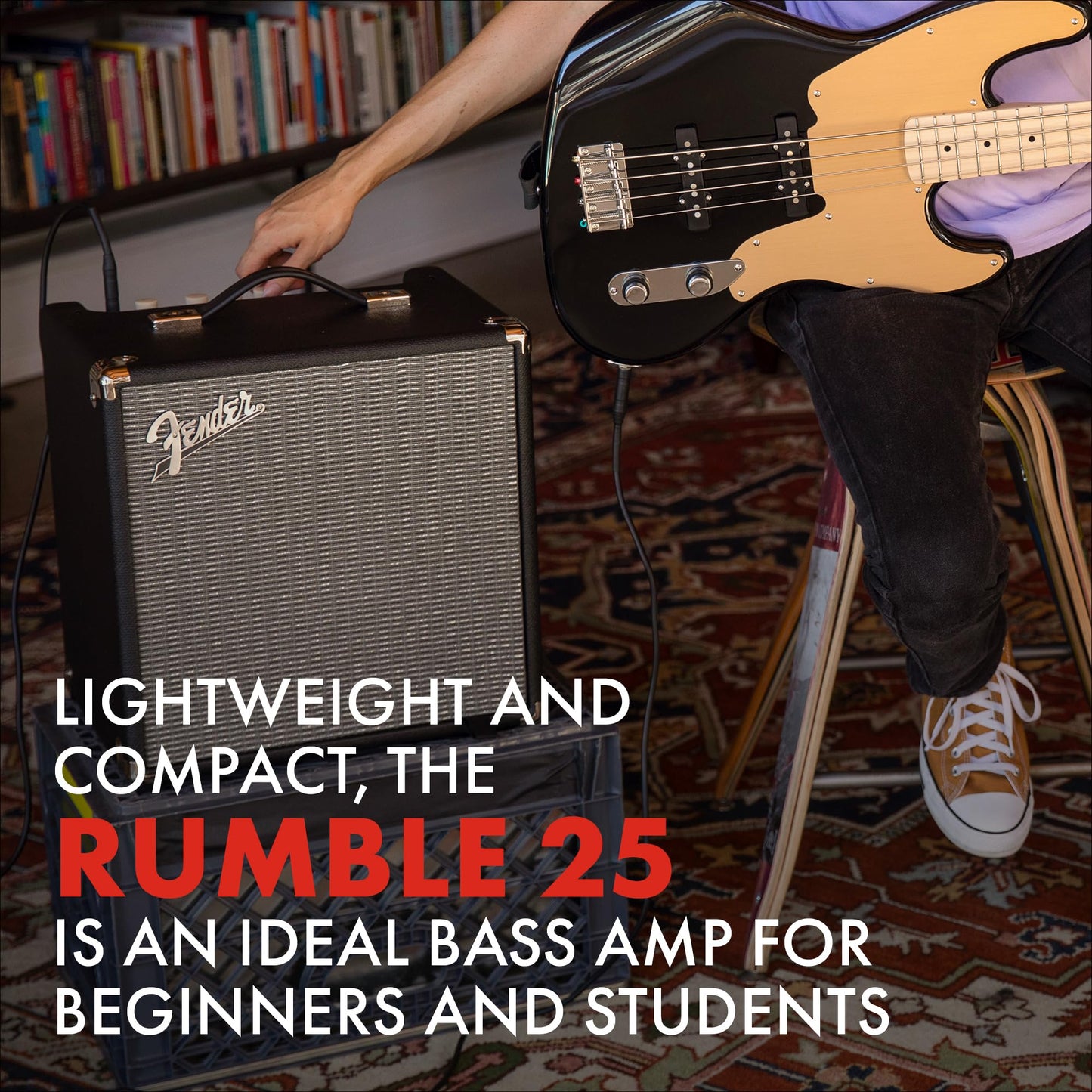 Fender Rumble 40 V3 Bass Amp for Bass Guitar, 40 Watts, with 2-Year Warranty Speaker, with Overdrive Circuit and Mid-Scoop Contour Switch