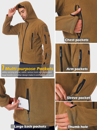 ReFire Gear Men's Warm Military Tactical Sport Fleece Hoodie Jacket