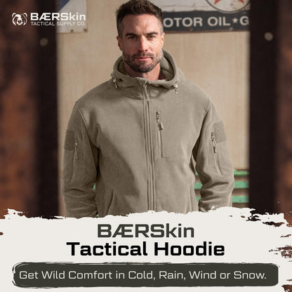 Baerskin Tactical Hoodie Jacket for Men 4.0 - Military Style Fleece Sweater for Cold, Rain, Wind or Snow