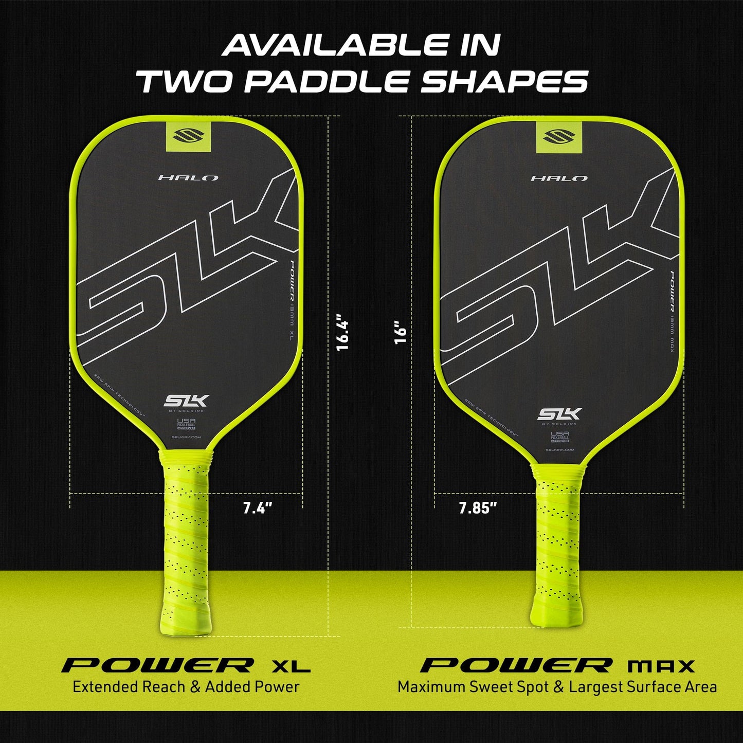 Selkirk Sport SLK Halo Raw Carbon Fiber Pickleball Paddle | Designed in The USA | Choose The T700 Raw Carbon Fiber Power, 18k Ultraweave Control, or Aramid Fiber Linkweave Thermoformed Pro