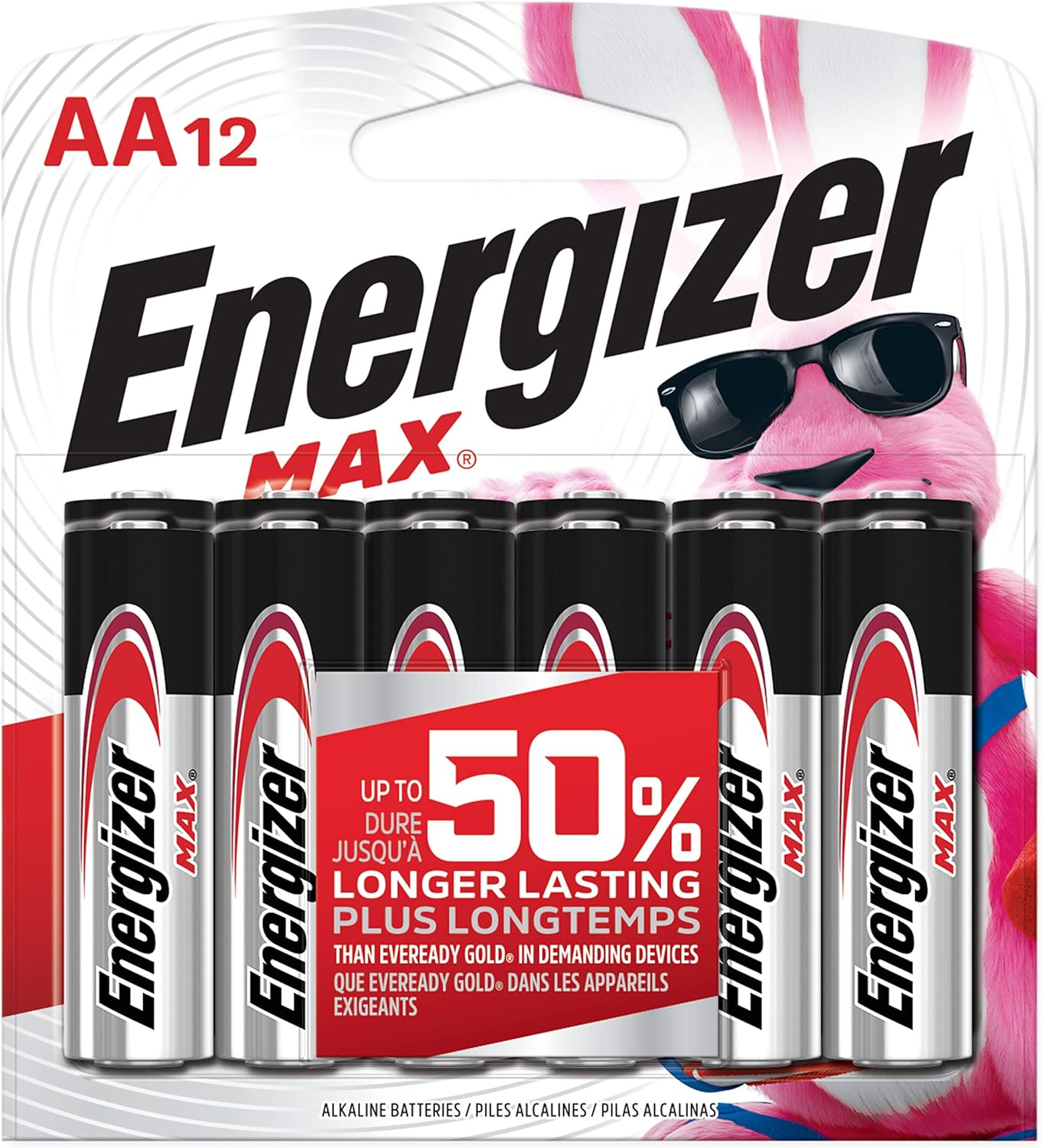 Energizer AA Batteries, MAX Double AA Battery Alkaline, 4 Count