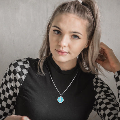 Turquoise Jewelry for Women Men 925 Sterling Silver Pendant Urn Necklaces for Ashes Picture Locket Necklace Thor Hammer Yggdrasil Virgen De Guadalupe St Michael Christopher Judas Witches Knot Necklace