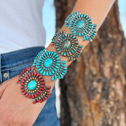 Turquoise Bracelet Sterling Silver 925 Genuine Gemstones