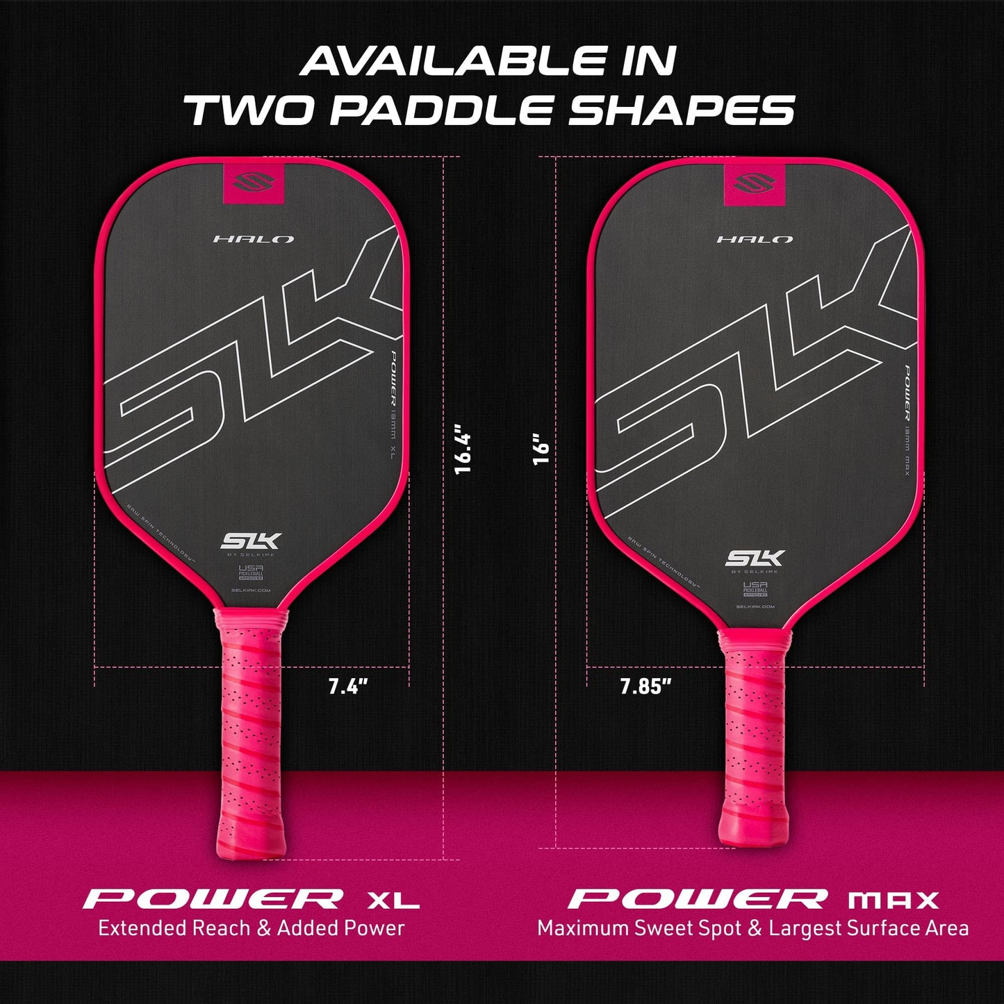 Selkirk Sport SLK Halo Raw Carbon Fiber Pickleball Paddle | Designed in The USA | Choose The T700 Raw Carbon Fiber Power, 18k Ultraweave Control, or Aramid Fiber Linkweave Thermoformed Pro