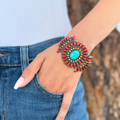 Turquoise Bracelet Sterling Silver 925 Genuine Gemstones