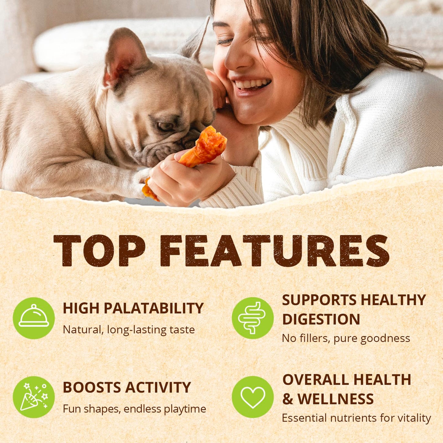 AFreschi Turkey Tendons for Dogs, USA-Sourced, Healthy Dog Treats, Rawhide-Free Puppy Chews, Long Lasting, All Natural, Hypoallergenic Dog Treats for Large Breeds, 1 Count Pack Bone (L)