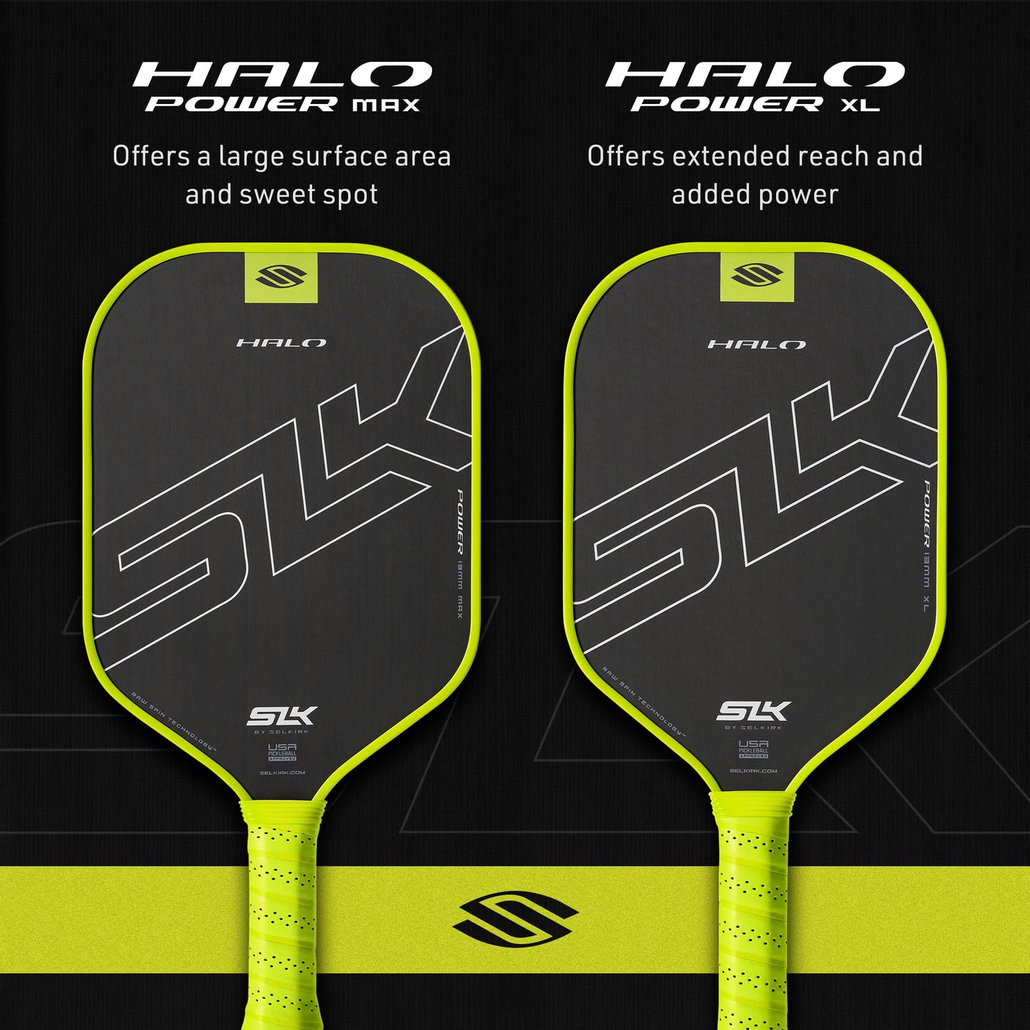 Selkirk Sport SLK Halo Raw Carbon Fiber Pickleball Paddle | Designed in The USA | Choose The T700 Raw Carbon Fiber Power, 18k Ultraweave Control, or Aramid Fiber Linkweave Thermoformed Pro