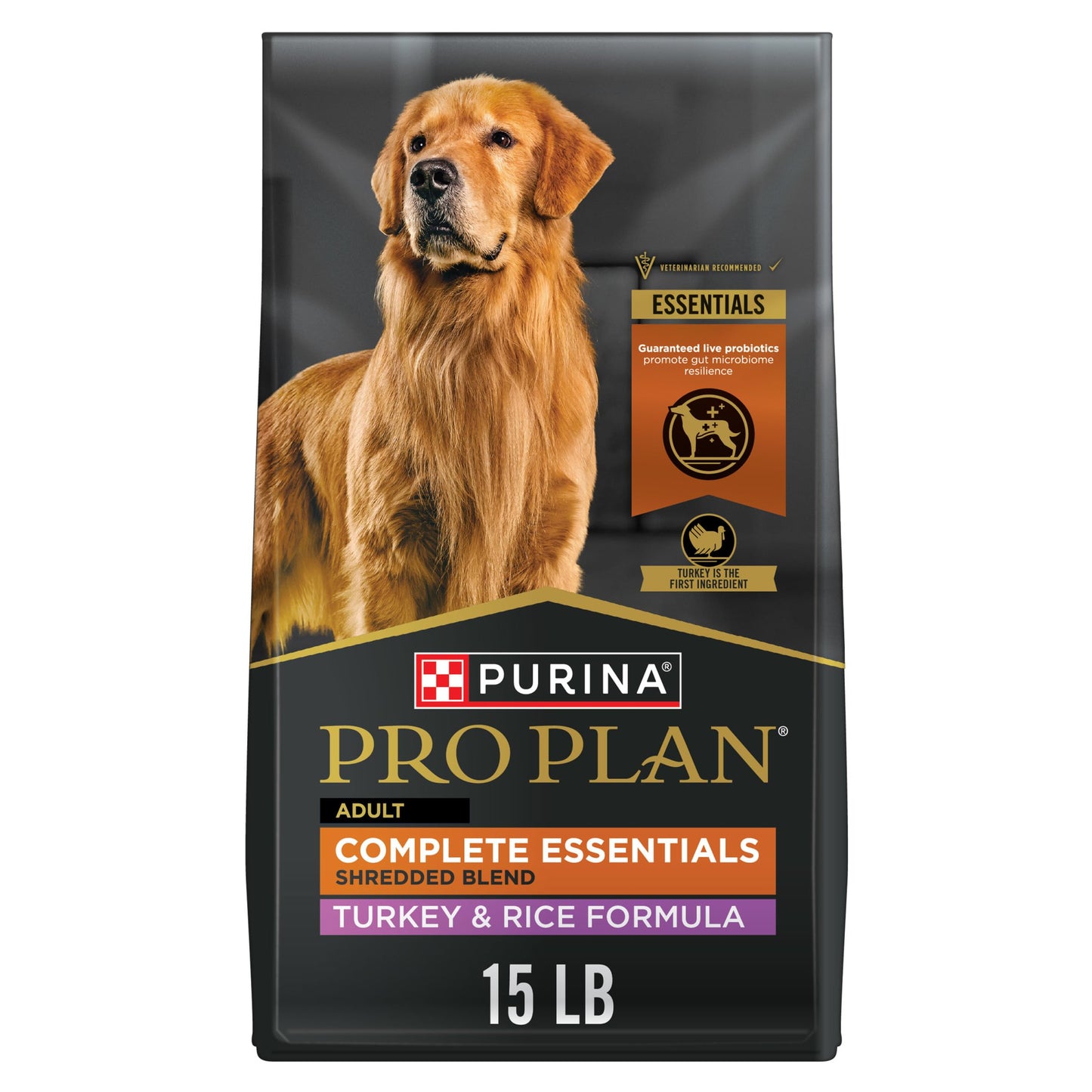 Purina Pro Plan Complete Essentials Shredded Blend Salmon and Rice Dog Food Dry Formula with Probiotics for Dogs - 33 lb. Bag