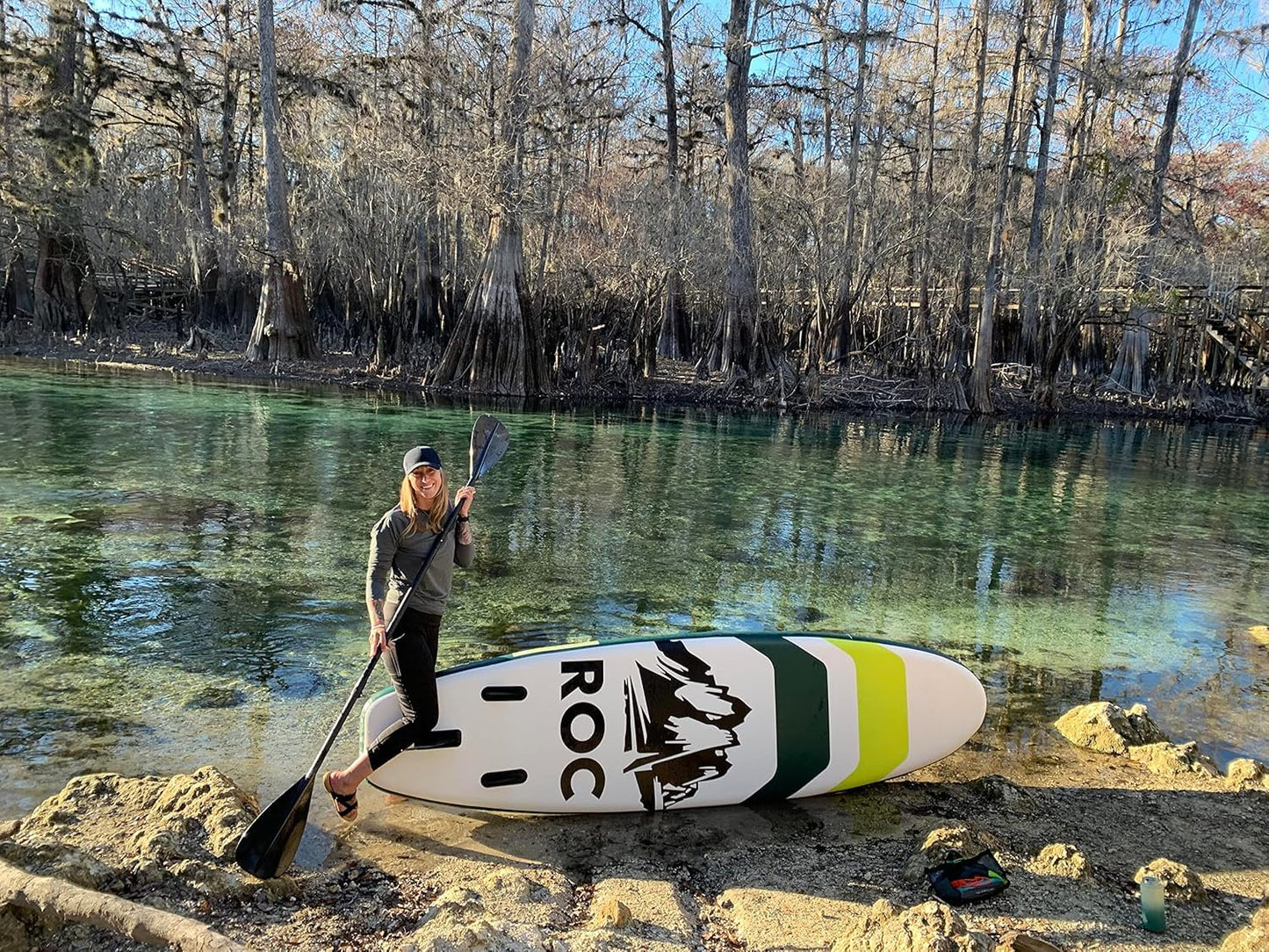 Roc Inflatable Stand Up Paddle Board 10' 6" with Premium SUP Paddle Board Accessories, Wide Stable Design, Non-Slip Comfort Deck for Youth & Adults