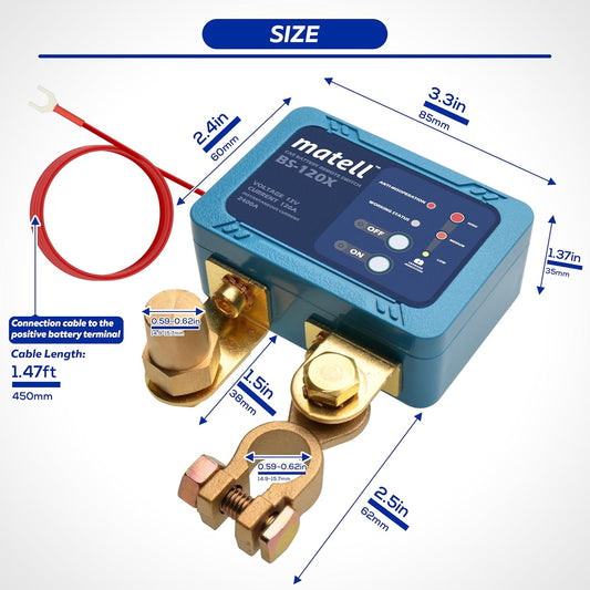 matell DC 12V Remote Battery Disconnect Switch Smart Voltage Control Battery Kill Switch for Car Anti Theft Battery Shut Off Switch
