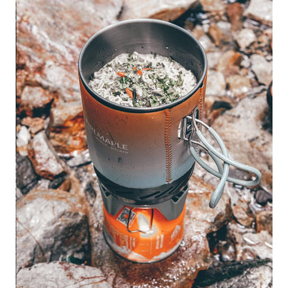 Fire-Maple Fixed Star 1 Backpacking and Camping Stove System, Black 18oz | 30% Faster Boil with HX Base, Piezo Ignition, Compact & Durable, All-in-One Pot, Compatible with Most Canisters, Portable
