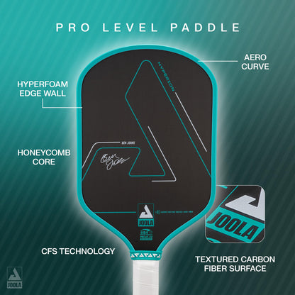 JOOLA Ben Johns Hyperion CFS Pickleball Paddle – Carbon Surface with High Grit & Spin, Elongated Handle, USAPA Approved Ben Johns Paddle