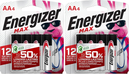 Energizer AA Batteries, MAX Double AA Battery Alkaline, 4 Count