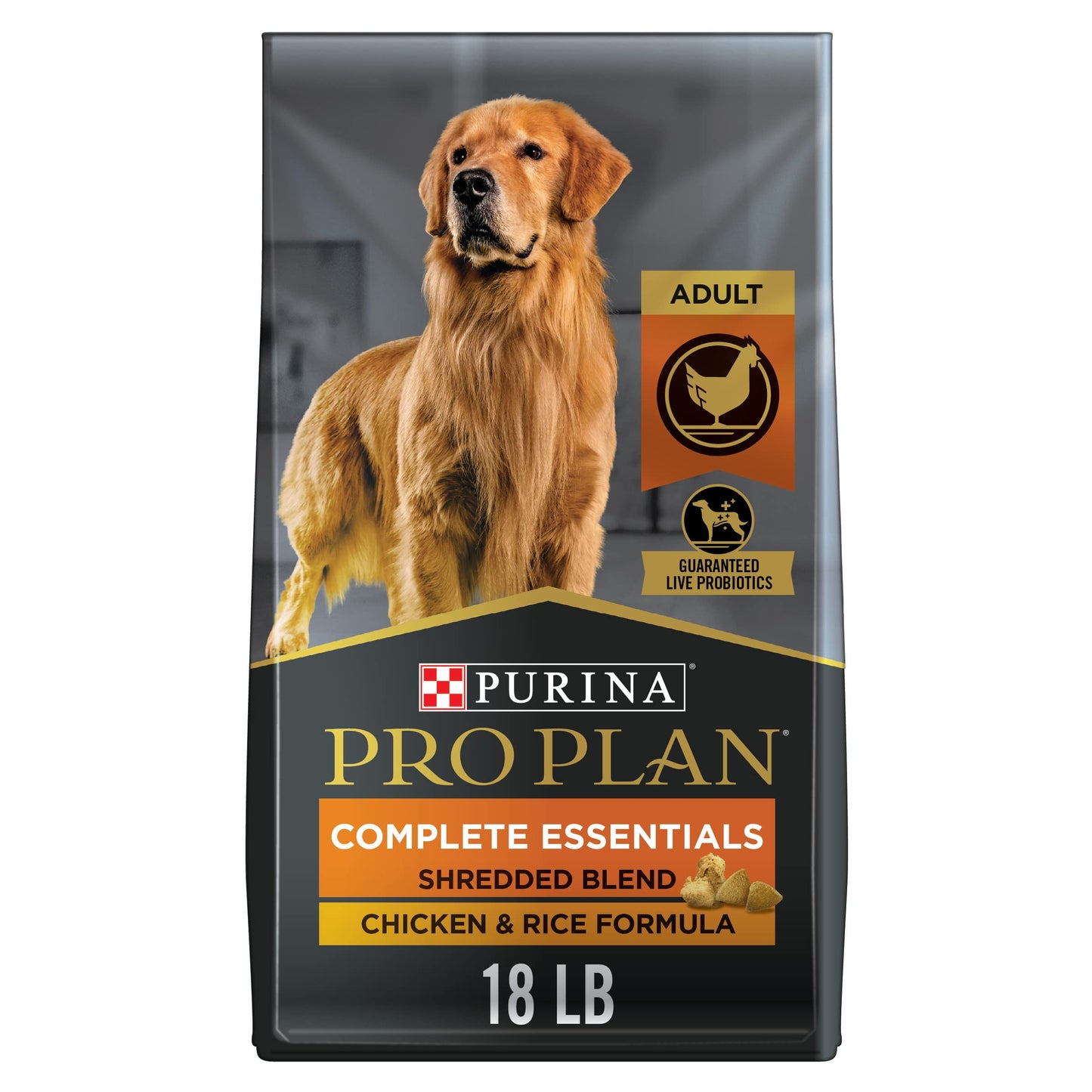 Purina Pro Plan Complete Essentials Shredded Blend Salmon and Rice Dog Food Dry Formula with Probiotics for Dogs - 33 lb. Bag