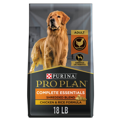Purina Pro Plan Complete Essentials Shredded Blend Salmon and Rice Dog Food Dry Formula with Probiotics for Dogs - 33 lb. Bag
