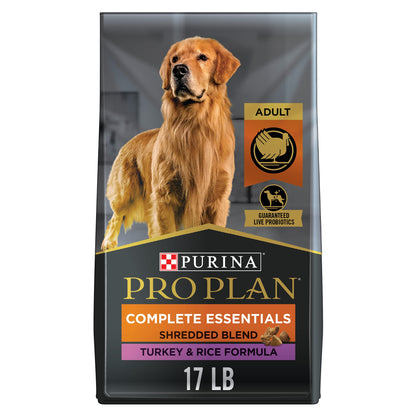 Purina Pro Plan Complete Essentials Shredded Blend Salmon and Rice Dog Food Dry Formula with Probiotics for Dogs - 33 lb. Bag