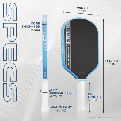 JOOLA Pro V Pickleball Paddle - 14mm/16mm - Raw Carbon Fiber Textured Surface - Enhanced Frame & Propulsion Core, USAPA & UPA-A Certified, NFC Chip Enabled, Premium Control & Lightweight Performance