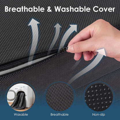 INGEROOM Trifold Mattress Queen - Memory Foam 6 inch Foldable Mattress for Camping, with Portable Handle, Non-Slip Folding Floor Bed Sofa for Guest Travel Yoga, Washable Breathable Cover