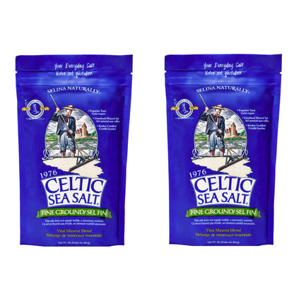 Celtic Sea Salt Fine Ground – Natural Mineral Salt, Sustainably Harvested, GMP Certified, Lab Tested – Baking, Cooking, Seasoning, Everyday Use – ½ Pound Resealable Bag