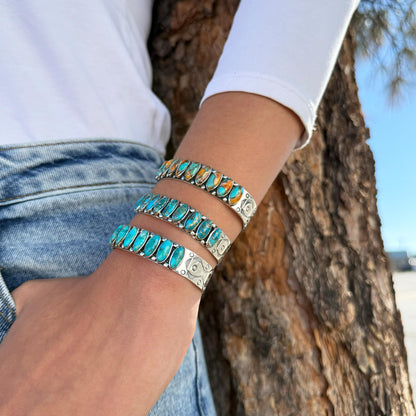 Turquoise Bracelet Sterling Silver 925 Genuine Turquoise Cuff Bracelet